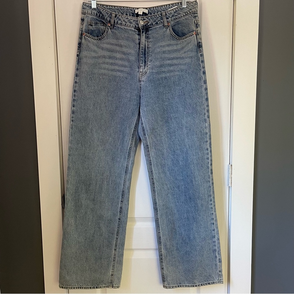 HM Woman’s High Rise Cotton Blue Jeans Size 14 Excellent Condition